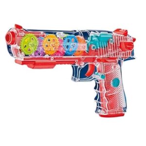 VGRASSP Concept Musical Transparent Glow Gear Gun with 3D Lights and Music Pretend Play Toy Gun for 2 to 5 Year Kids Baby Toy, Multi Color (Transparent Gun)